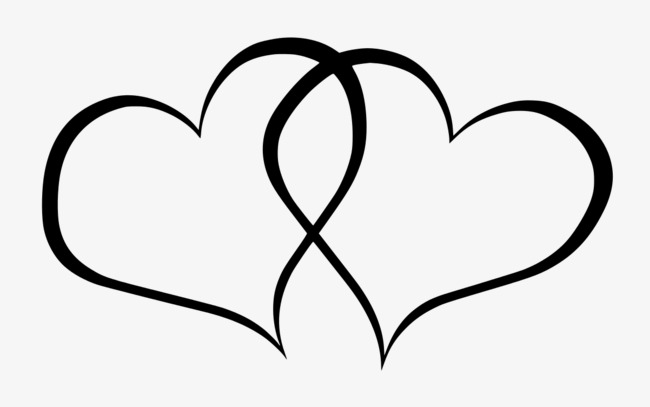 Two Love, The Wedding, Love, Cartoon Hand Drawing Png Image And Clipart - Two Black Heart, Transparent background PNG HD thumbnail