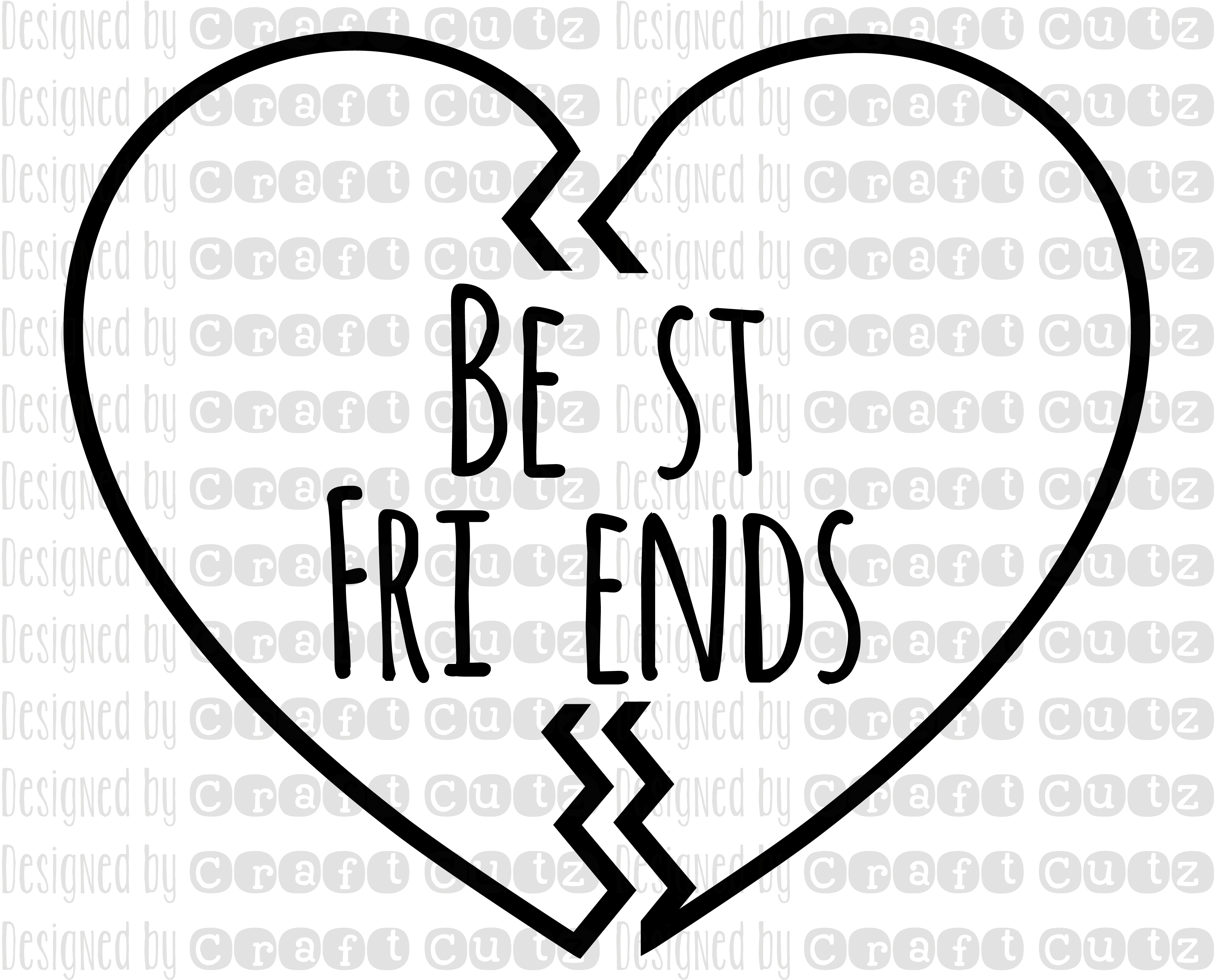 Best Friends Svg, Best Friends Dxf, Digital Download, Heart Svg, Best Friend - Two Friends Black And White, Transparent background PNG HD thumbnail