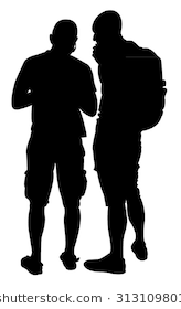 Silhouette Of Two Friends - Two Friends Black And White, Transparent background PNG HD thumbnail