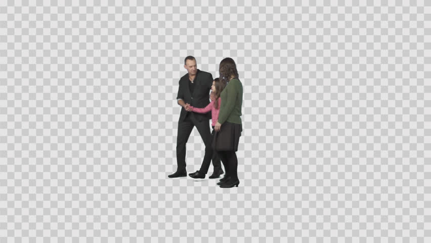 Family (Father, Mother U0026 Daughter) Slowly Walks On Transparent Background. File Format - Two, Transparent background PNG HD thumbnail