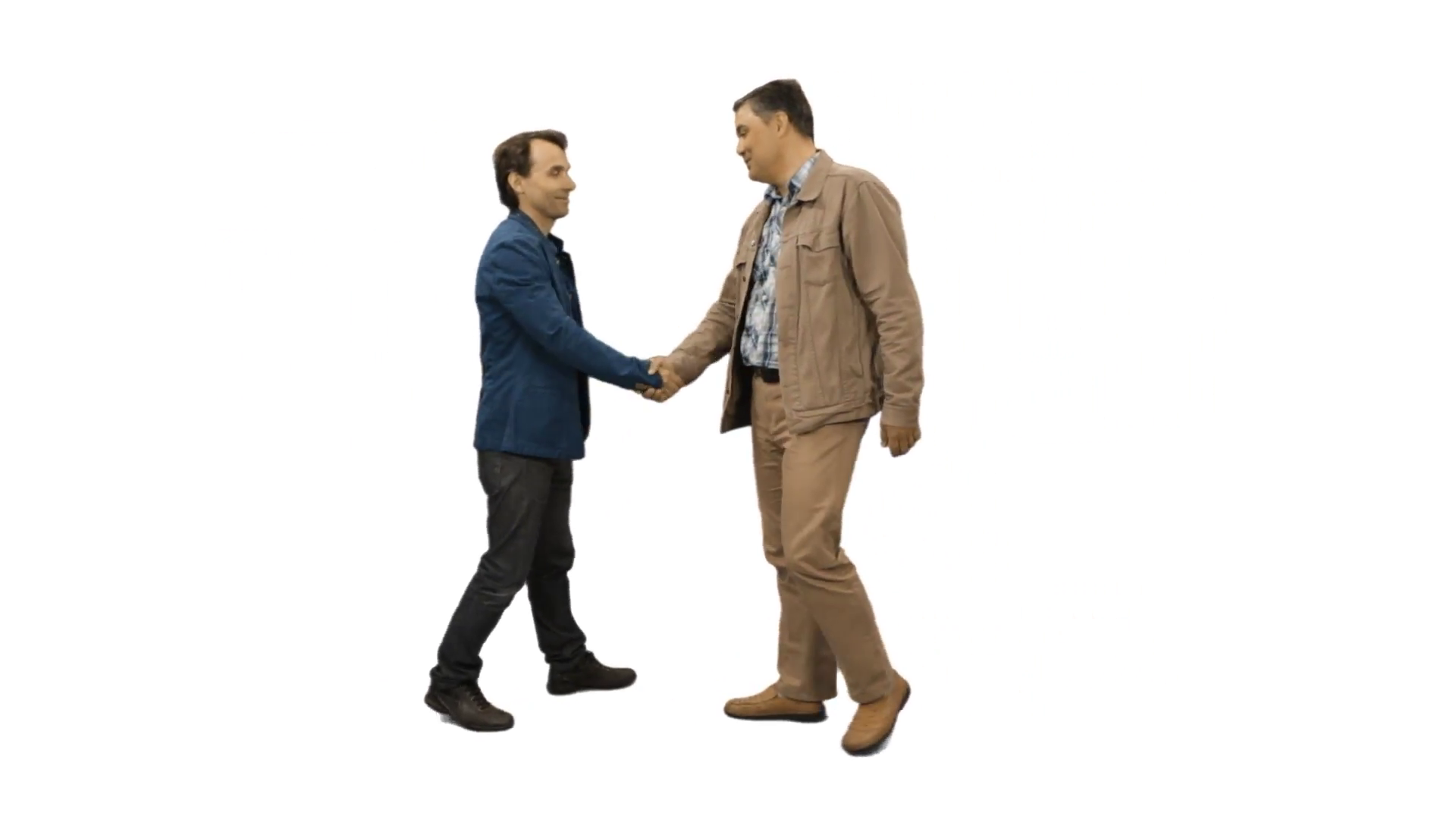 The Meeting Of Two Men And A Handshake. Full Hd Footage With Alpha Channel Stock - Two, Transparent background PNG HD thumbnail