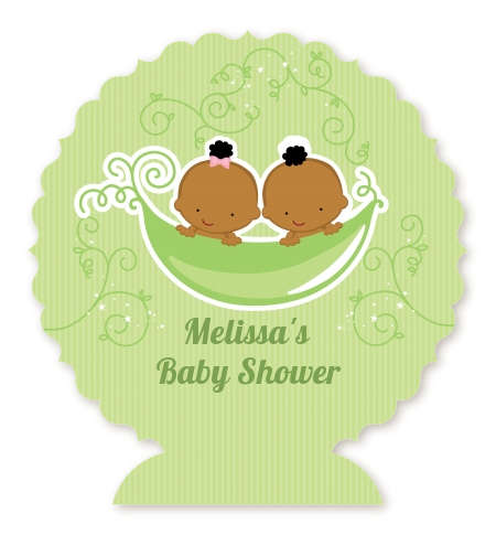 Twins Two Peas In A Pod African American   Personalized Baby Shower Centerpiece Stand One Girl - Two Peas In A Pod, Transparent background PNG HD thumbnail