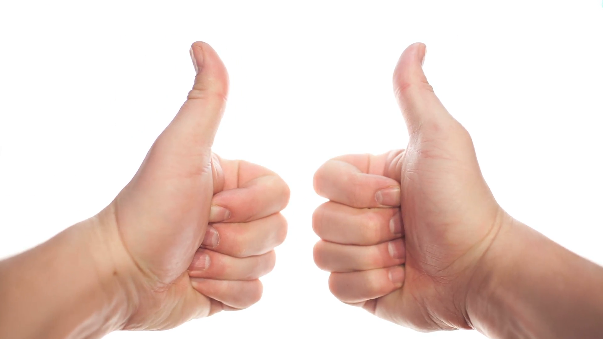 Two Hands Appearing On White Background And Showing Thumbs Up, Disappearing At The End Stock Video Footage   Videoblocks - Two Thumbs Up, Transparent background PNG HD thumbnail