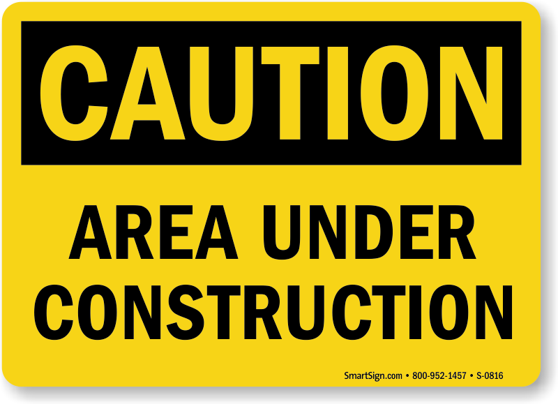 Osha Caution Sign : Area Under Construction - Under Construction, Transparent background PNG HD thumbnail