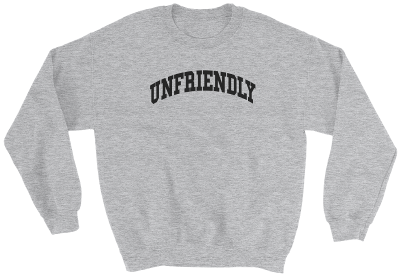 Image Of Unfriendly Sweatshirt (Grey) - Unfriendly, Transparent background PNG HD thumbnail