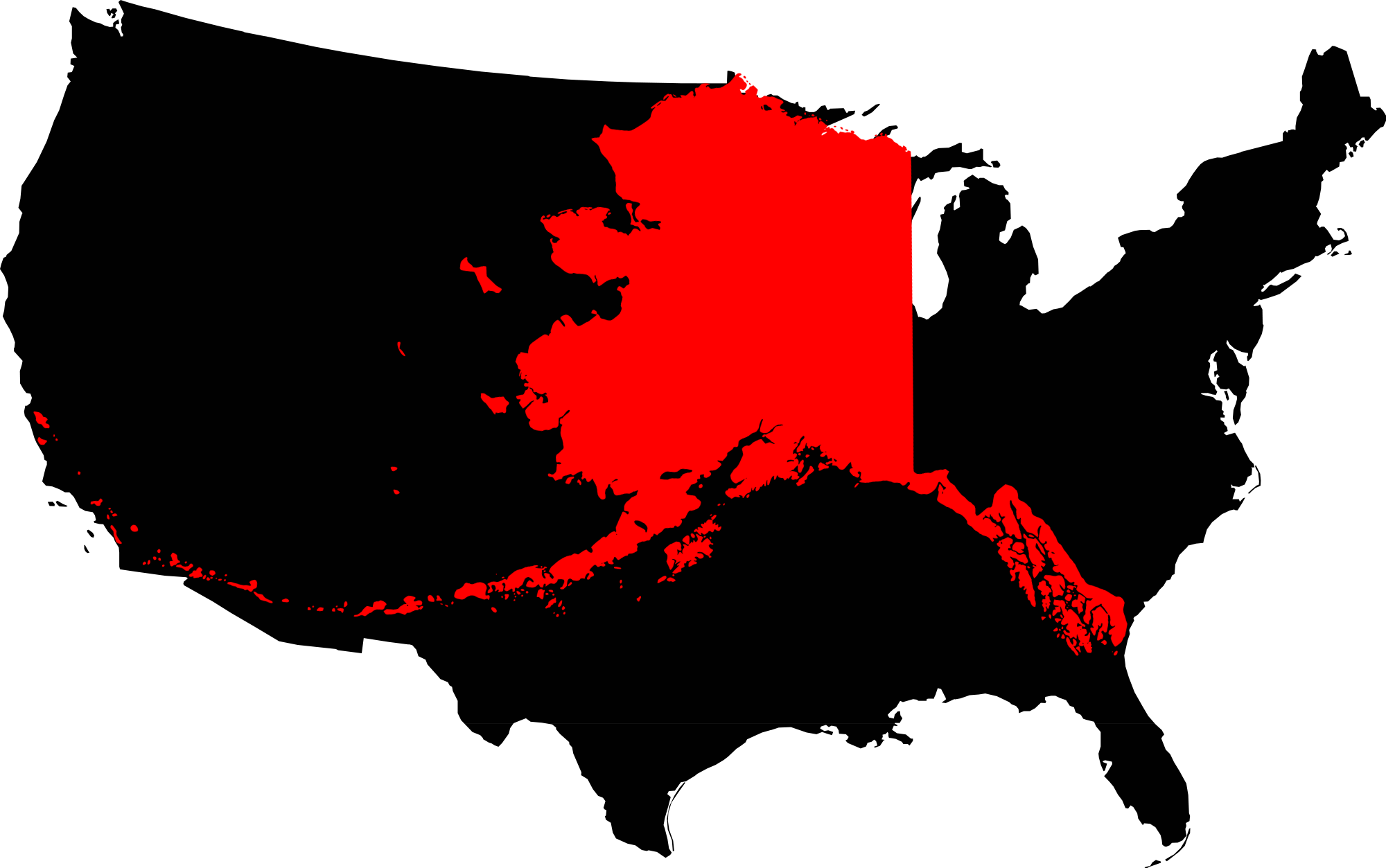 File:alaska Compared To The United States Map.png - United States, Transparent background PNG HD thumbnail