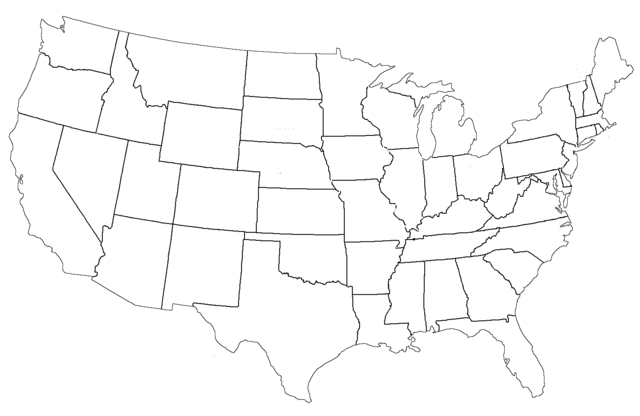 File:united States Administrative Divisions Blank.png - United States, Transparent background PNG HD thumbnail