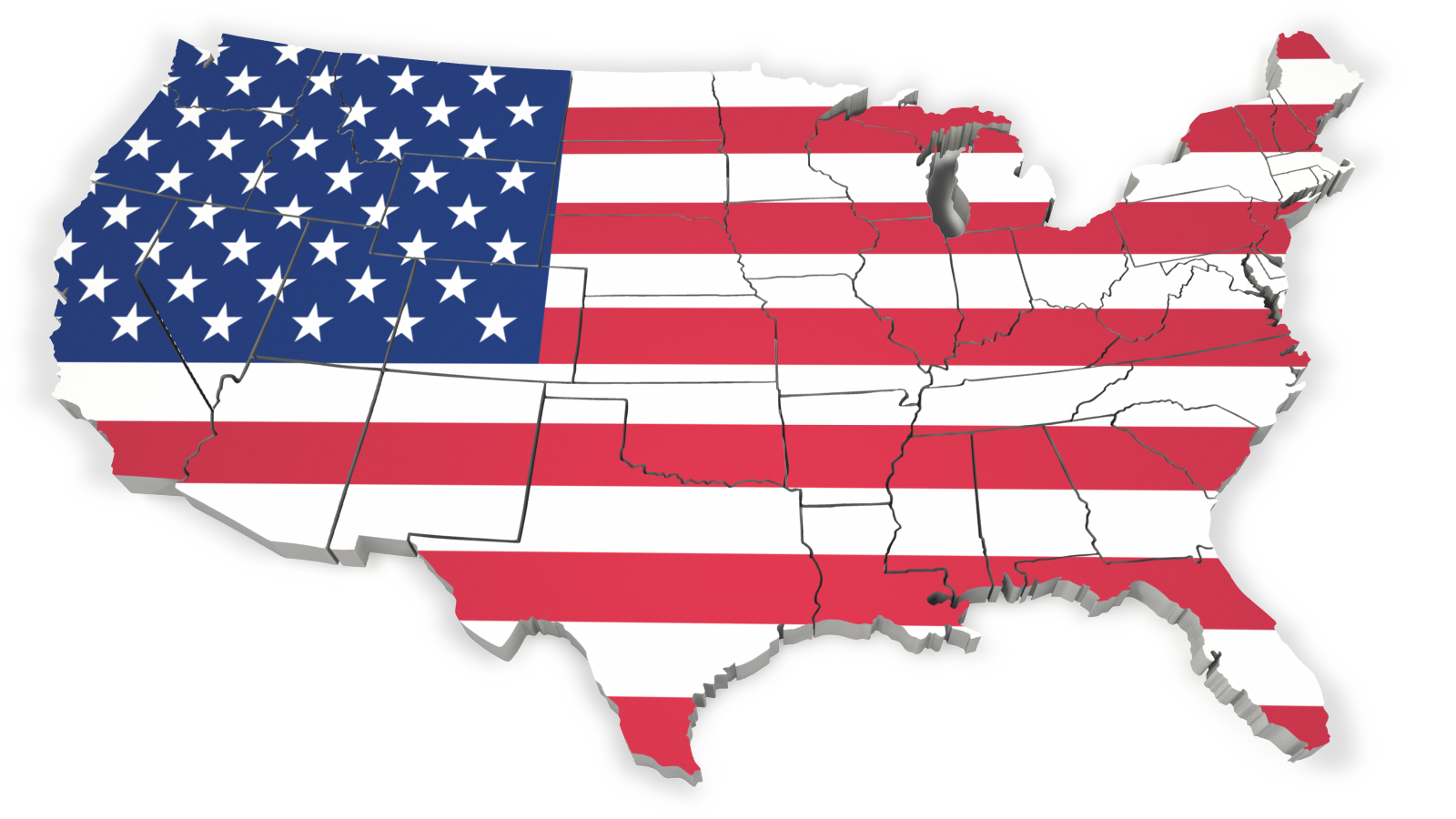 United States Flag Map Outline 1600 Clr 3123 Map 3.png - United States, Transparent background PNG HD thumbnail