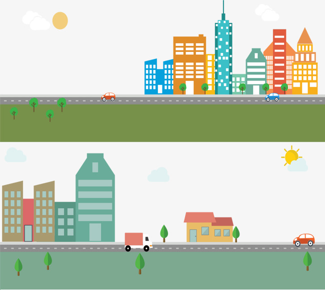 Rural And Urban Streetscape Comparison Chart, City Streets, Compared, Comparative Urban And Rural Free Png And Vector - Urban And Rural, Transparent background PNG HD thumbnail