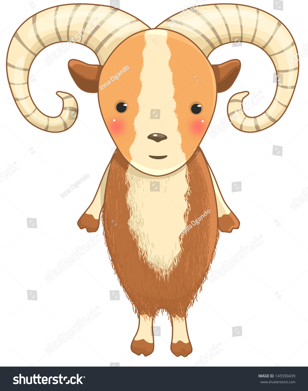 Funny Urial Or Wild Sheep Cartoon Character - Urial, Transparent background PNG HD thumbnail