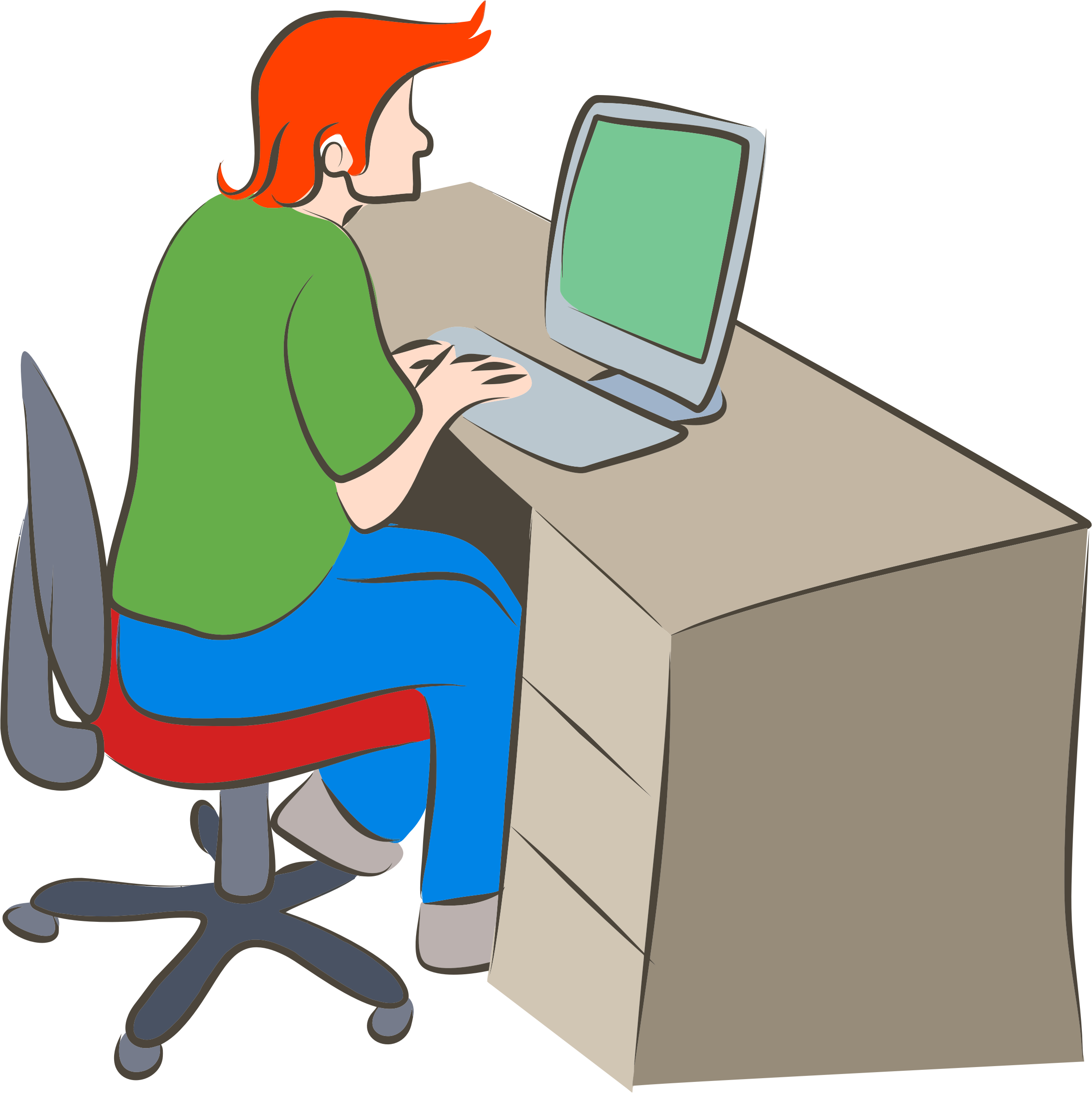 Boy With Computer Royalty Free Cliparts, Vectors, And Stock . - Use Computer, Transparent background PNG HD thumbnail