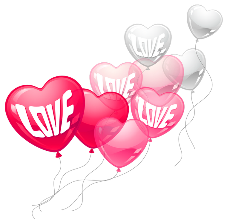 Valentines Day Pink And White Love Heart Baloons Png Clipart Picture   Valentinesday Hd Png - Valentine Day, Transparent background PNG HD thumbnail