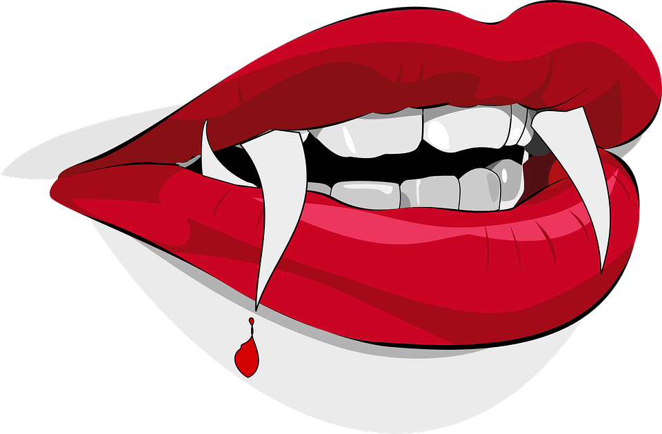 Dracula, Fangs, Vampire, Blood, Drop, Lips, Halloween - Vampire, Transparent background PNG HD thumbnail