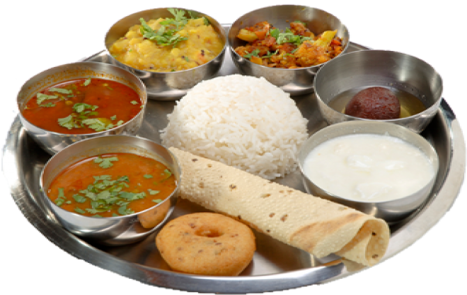 Home Cooked Veg Mini Meal(Min. 2 Orders) | Grabmealz, Miyapur, Hyderabad - Veg Thali, Transparent background PNG HD thumbnail