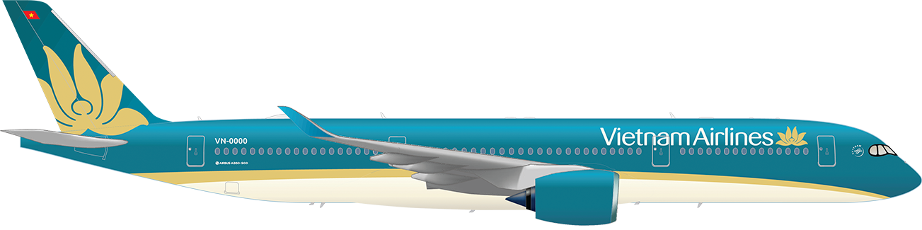Airbus A350 - Vietnam Airlines, Transparent background PNG HD thumbnail