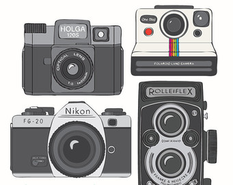 Vintage Cameras Clip Art 20 Image S 6In 300Dpi Rolleiflex Holga - Vintage Camera Nikon, Transparent background PNG HD thumbnail