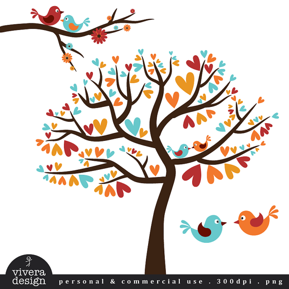 Love Birds In Red, Rust, And Aqua   Vintage Fall   Digital Clip Art - Vintage Love Birds, Transparent background PNG HD thumbnail