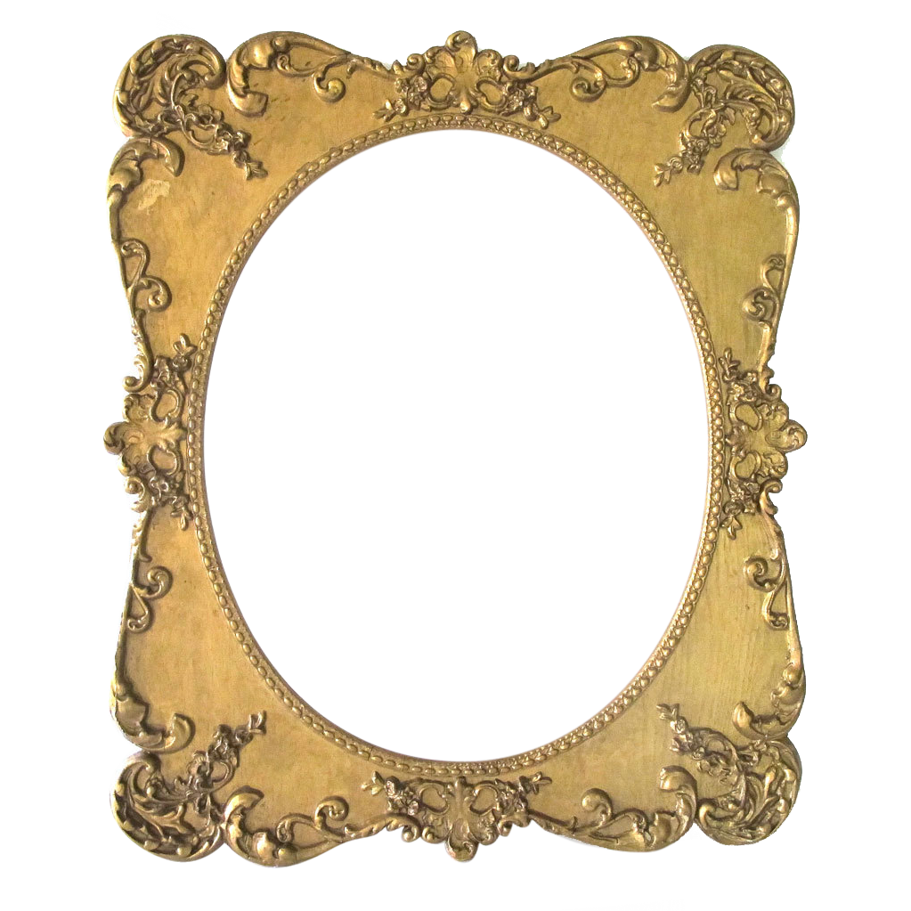 Large Antique Oval Picture Frame Ornate Wood Gesso - Vintage Oval Frame, Transparent background PNG HD thumbnail