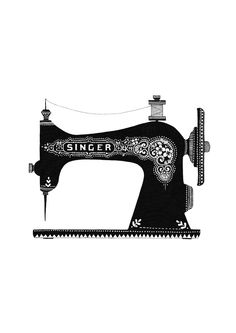 On Sale Singer Art Antique Sewing Machine Art Print Blue | Kids Kraft | Pinterest | Sewing Rooms, Antique Sewing Machines And Vintage Sewing - Vintage Sewing Machine, Transparent background PNG HD thumbnail