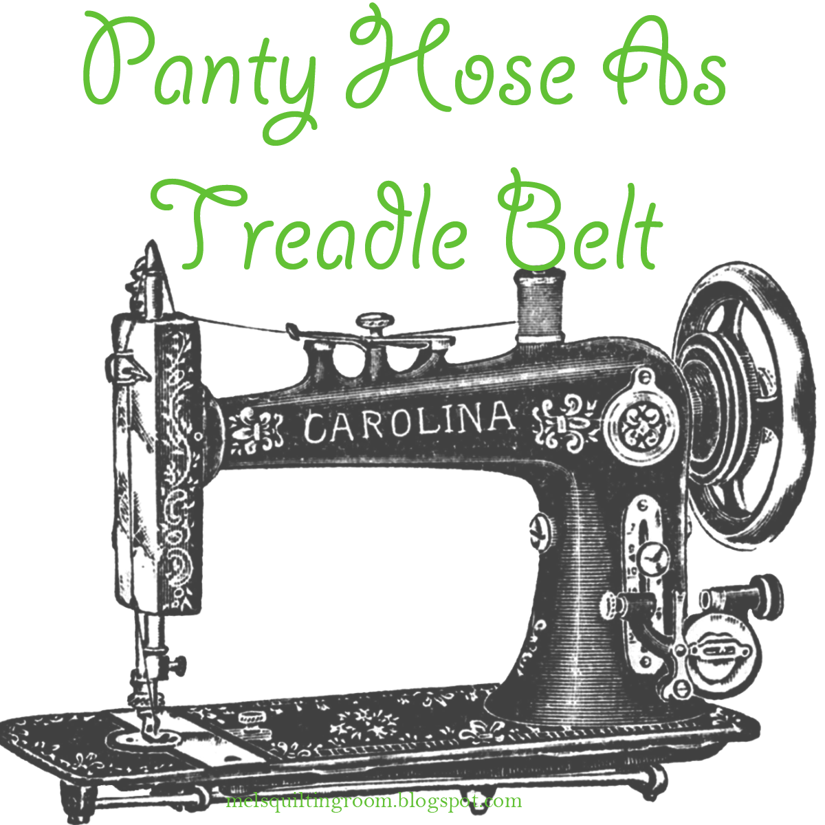 Panty Hose As Treadle Sewing Machine Belt - Vintage Sewing Machine, Transparent background PNG HD thumbnail