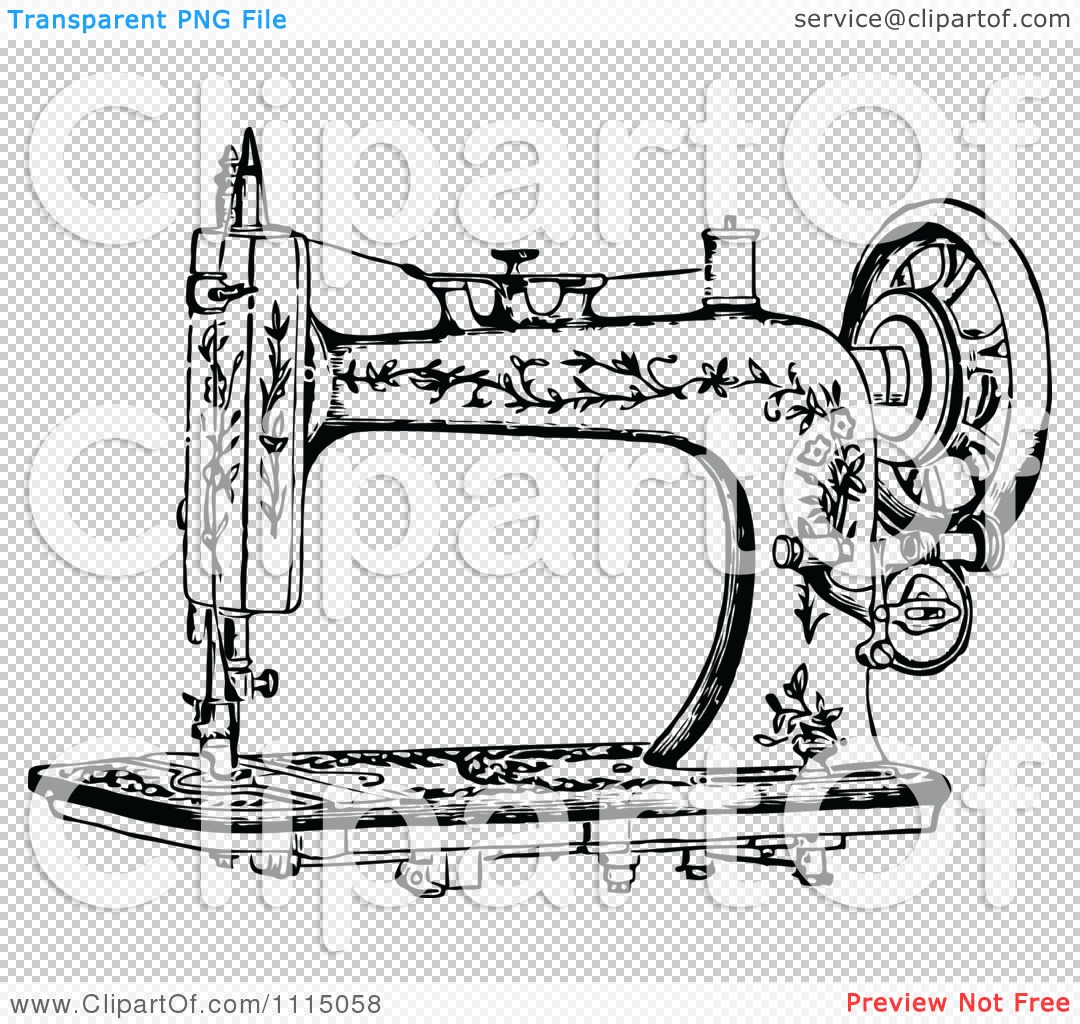Victorian Clipart Antique Sewing Machine #10 - Vintage Sewing Machine, Transparent background PNG HD thumbnail