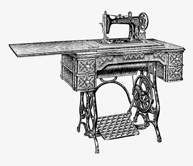 Vintage Sewing Machine, Retro, Vintage, Line Drawing Free Png Image - Vintage Sewing Machine, Transparent background PNG HD thumbnail
