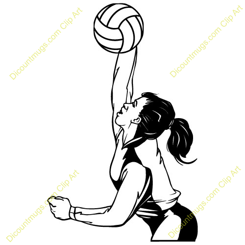 Girl Volleyball Spike Clipart - Volleyball Hit, Transparent background PNG HD thumbnail