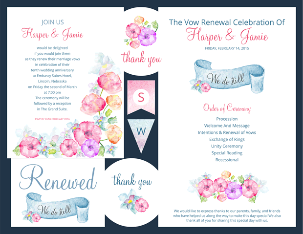Preview Of Watercolor Flowers Vow Renewal Invitation Suite - Vow Renewal, Transparent background PNG HD thumbnail
