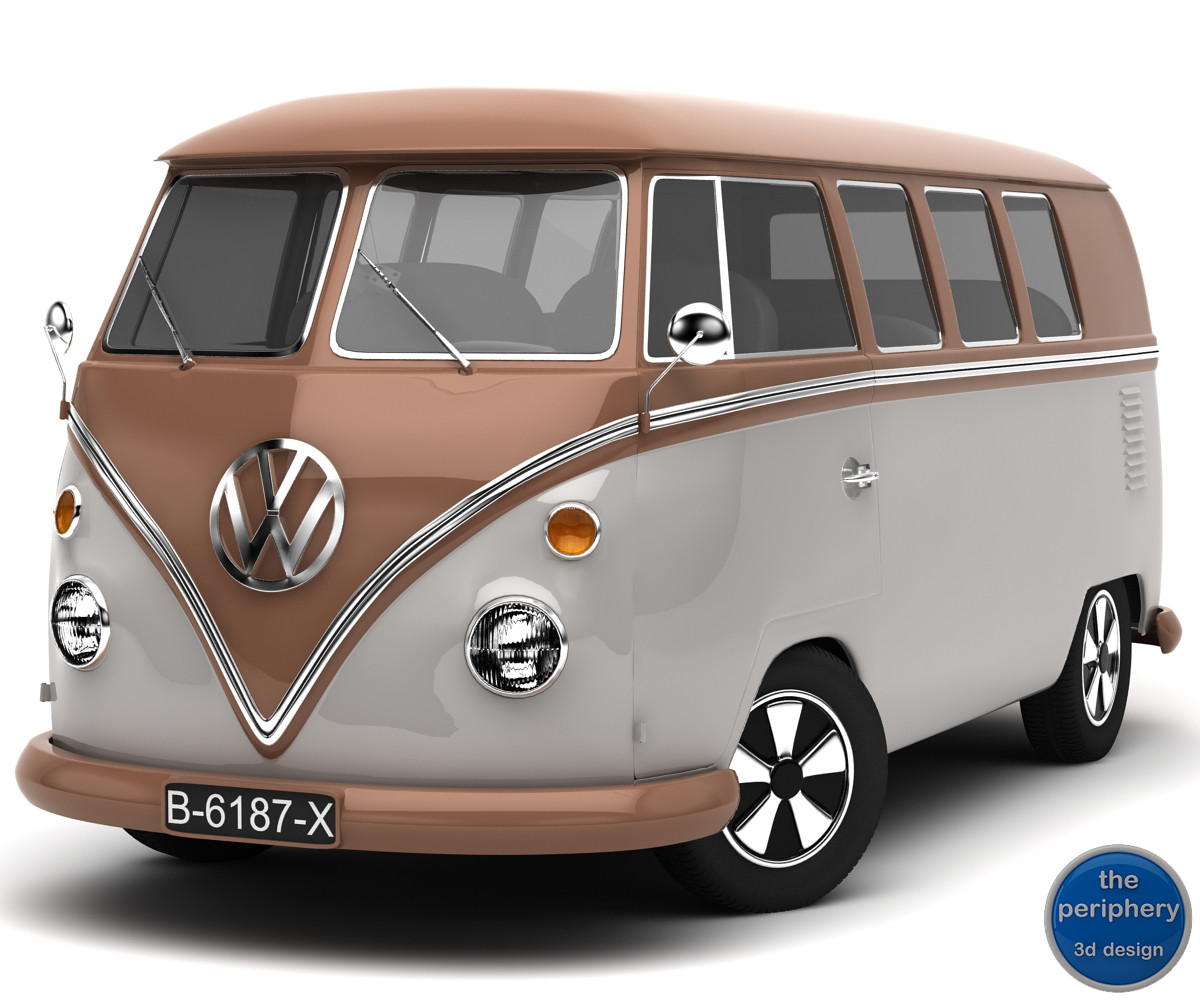 3Ds Volkswagen Type 1 Microbus - Vw Kombi, Transparent background PNG HD thumbnail