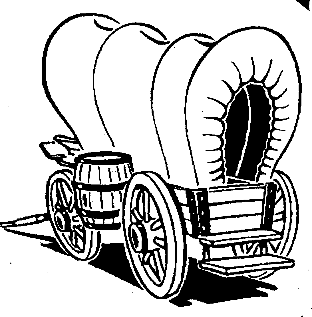 Covered Wagon Clip Art - Wagon Black And White, Transparent background PNG HD thumbnail