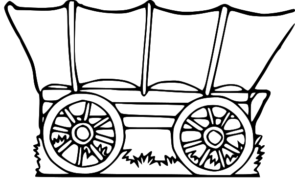 Covered Wagon Clipart - Wagon Black And White, Transparent background PNG HD thumbnail