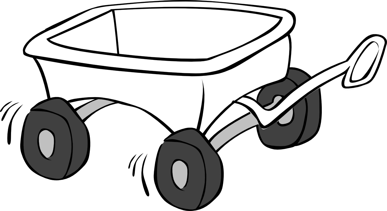 Wagon Clipart - Wagon Black And White, Transparent background PNG HD thumbnail