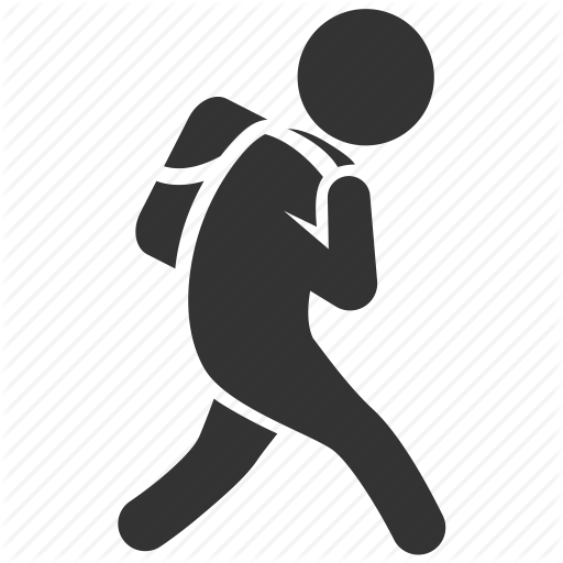 Child, Education, Go, Knapsack, School, Student, Walk Icon - Walk To School Black And White, Transparent background PNG HD thumbnail