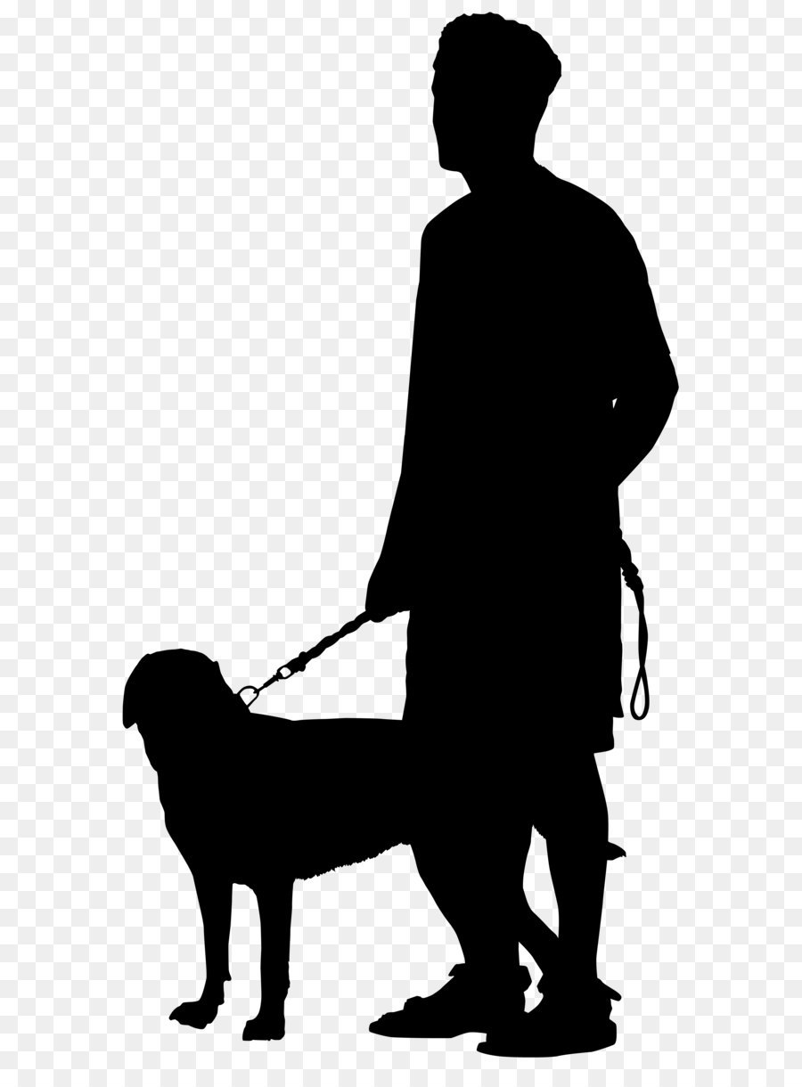 Dog Walking Silhouette Clip Art   Man With Dog Silhouette Png Transparent Clip Art Image - Walking The Dog, Transparent background PNG HD thumbnail
