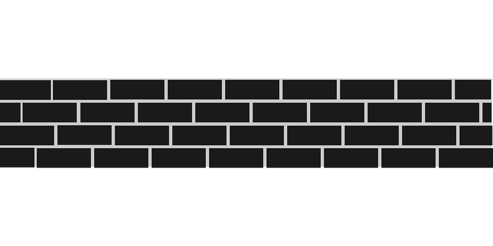 Tuğla Duvar Taş Bariyer Doku Zemin Blok Desen - Wall Black And White, Transparent background PNG HD thumbnail