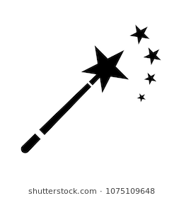 Magic Wand Icon Isolated On White Background. Flat Magic Wand Logo For Business, Marketing - Wand Black And White, Transparent background PNG HD thumbnail