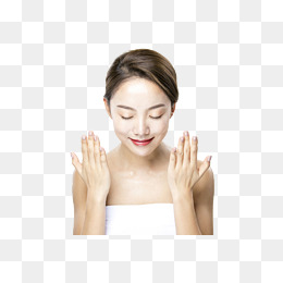 A Female Model With Both Hands Blowing Face, Woman, Cosmetology, Skin Care Png - Wash Hands And Face, Transparent background PNG HD thumbnail