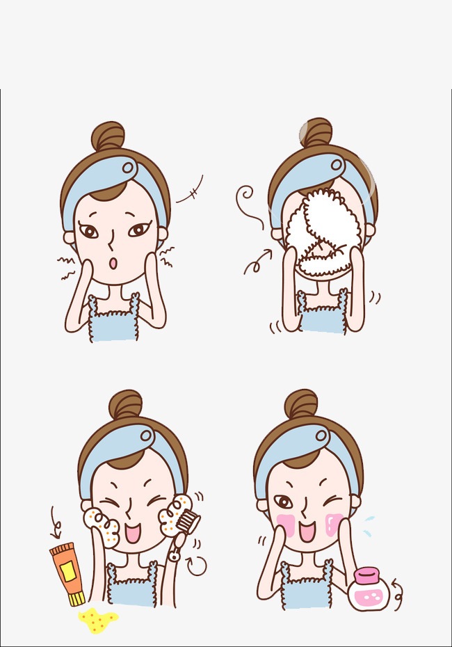 Vector hand painted face girl