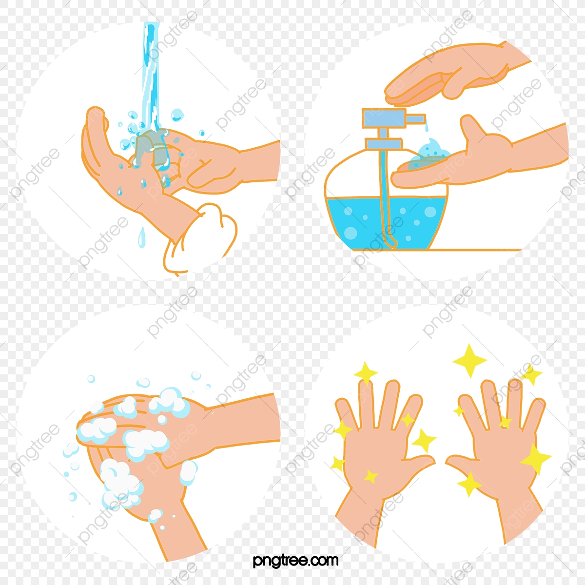 Hand Washing Steps, Wash Hands, Cartoon Style, Public Welfare Png Pluspng.com  - Washing Hand, Transparent background PNG HD thumbnail