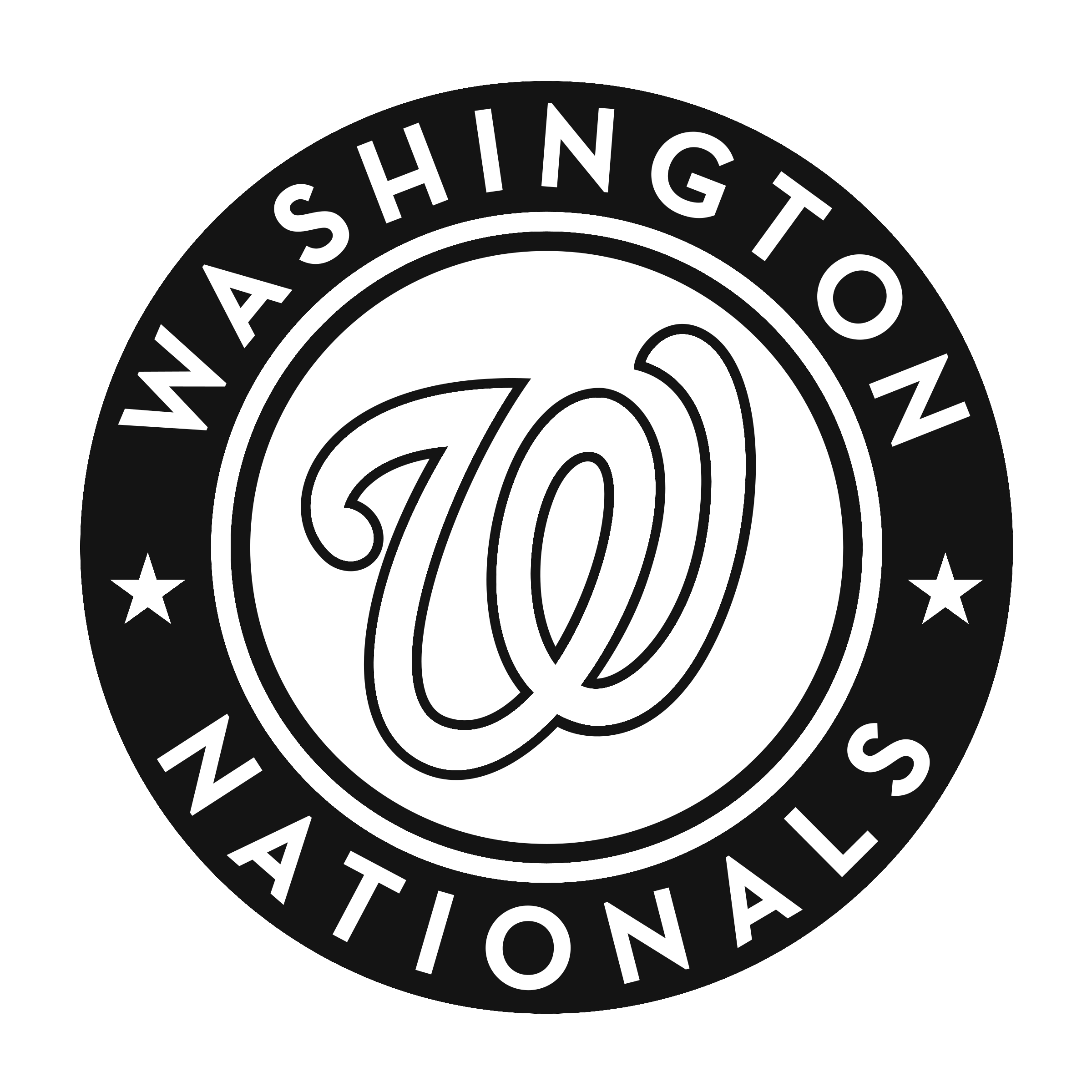 Washington Nationals Logo Black And White - Washington Nationals, Transparent background PNG HD thumbnail