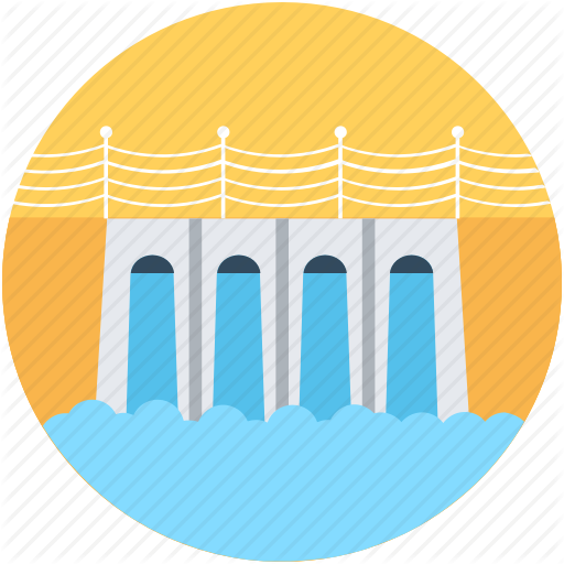 Energy Source, Hydropower, Water Dam, Water Energy, Waterfall Icon - Water Dam, Transparent background PNG HD thumbnail