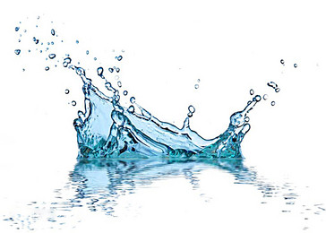 Spray splash blue water drops