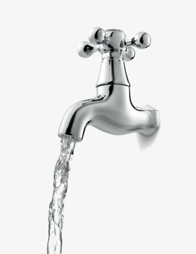 Water Faucet PNG Black And White - Open The Faucet, Fauce
