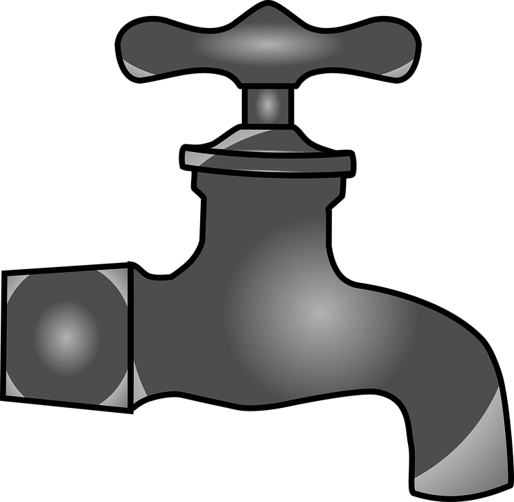 Water Faucet Pipes Tap Spigot Old Metal - Water Faucet Black And White, Transparent background PNG HD thumbnail