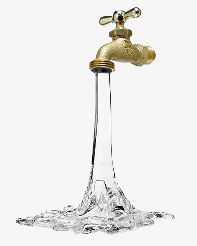 White flowing faucet, Conserv