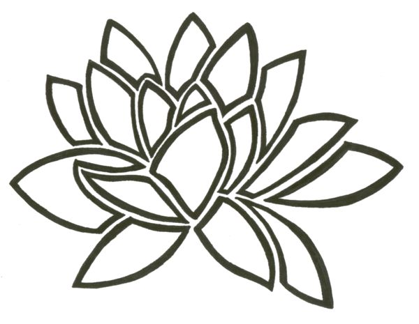 Water Lily Tribal By Tayeloquin On Deviantart - Water Lily Black And White, Transparent background PNG HD thumbnail
