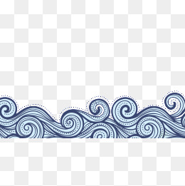 China Wind Blue Wavy Lines Texture Border, Chinese Style, Flat, Painted Png Image - Wavy Line Border, Transparent background PNG HD thumbnail