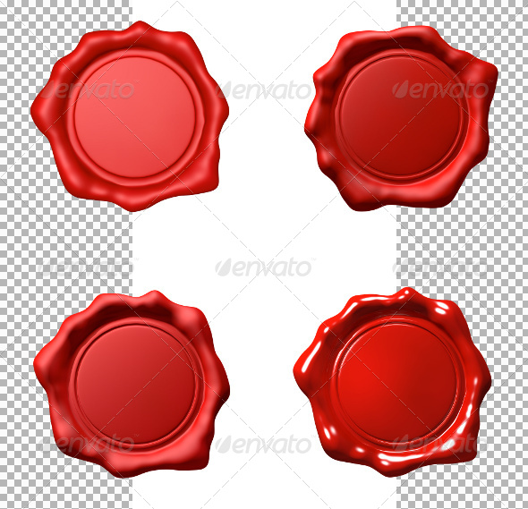 Wax Seal Png - Red Wax Seal   Set   Objects 3D Renders, Transparent background PNG HD thumbnail