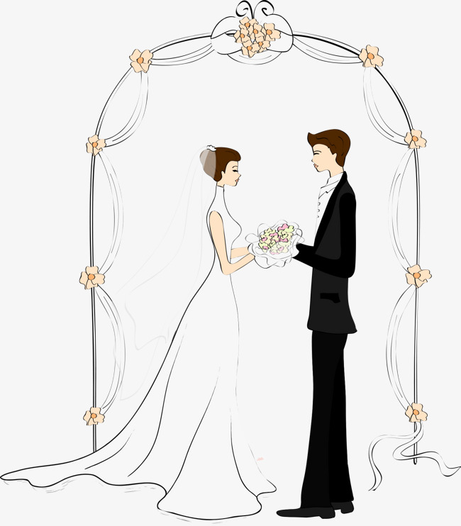 Arches And Cartoon Couple, People Illustration, Vector Character, Cartoon Characters Png And Vector - Wedding Couples, Transparent background PNG HD thumbnail