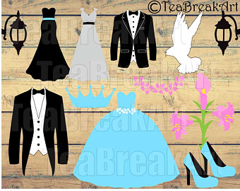 Bride And Groom Cutting Files Svg Png Eps Instant Download Gentleman Love Iron On Heat Transfer - Wedding Dress And Tux, Transparent background PNG HD thumbnail